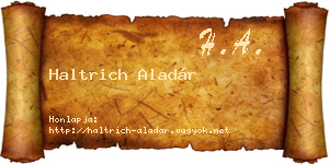 Haltrich Aladár névjegykártya